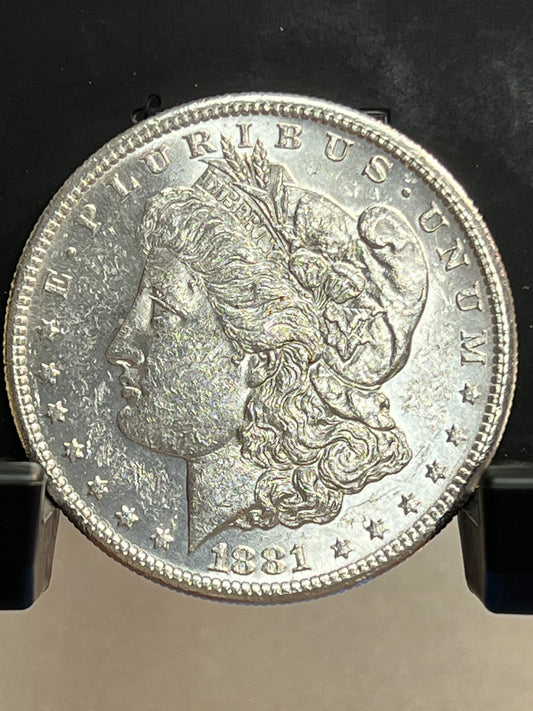 1881-S Morgan Silver Dollar Gem Brilliant Uncirculated Mirror Proof-Like Mint State Cartwheel Luster