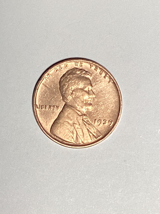 1939 Lincoln Wheat Cent Circulated Extremely Fine Coin Rim Error "L" (Liberty)