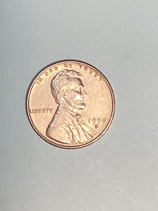 1950-S Lincoln Wheat Cent Circulated Extremely Fine