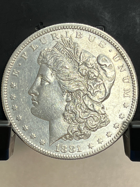 1881-S Morgan Silver Dollar Circulated Extremely Fine Mirror Proof-Like Cartwheel Luster