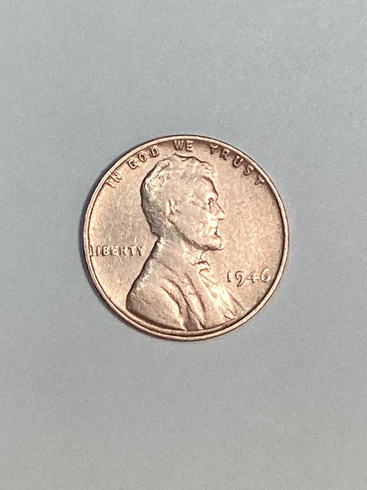 1946 Lincoln Wheat Cent Circulated Very Fine Coin Error "L" (Liberty)