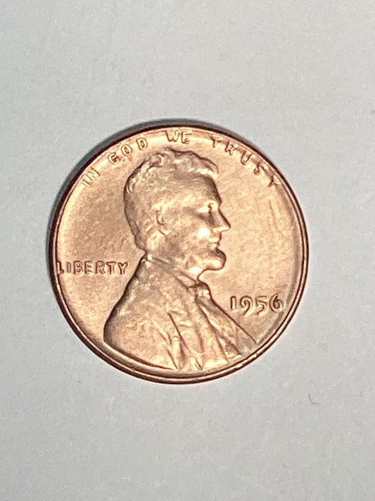 1956 Lincoln Wheat Cent Circulated Extremely Fine Coin Rim Error "L" (Liberty)