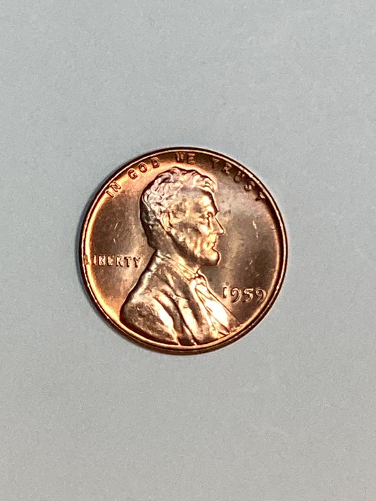 1959-P Lincoln Cent Red Gem Brilliant Uncirculated Mint State First Year Memorial Cent