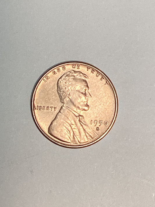 1950-S Lincoln Wheat Cent Circulated Extremely Fine