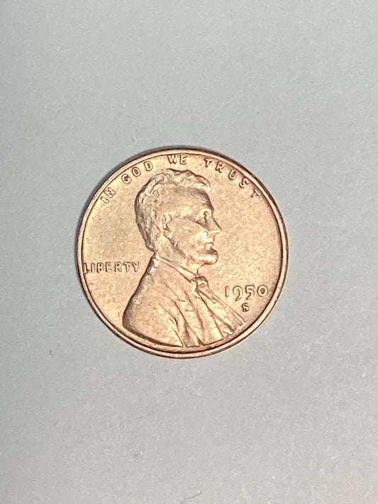 1950-S Lincoln Wheat Cent Circulated Extremely Fine