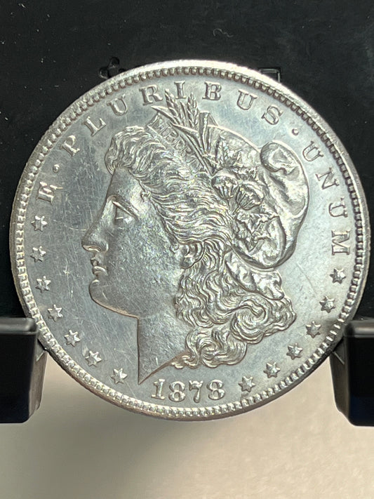 1878-S Morgan Silver Dollar About Uncirculated Mirror Proof-Like Cartwheel Luster