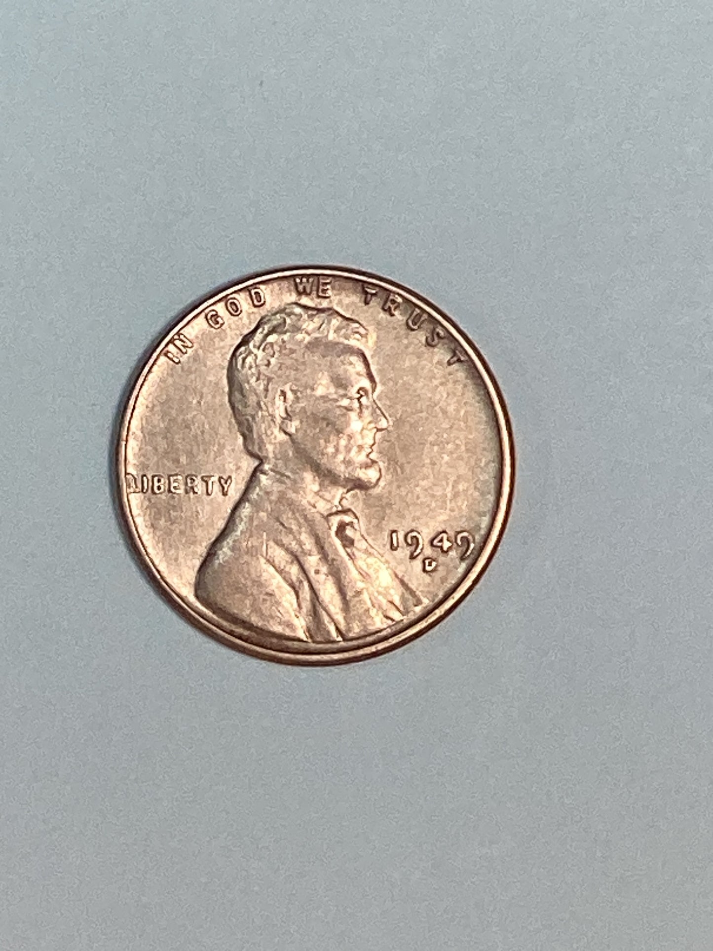 1949-D Lincoln Wheat Cent Circulated Extremely Fine Coin Rim Error "L" (Liberty)