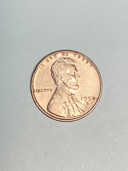 1950-S Lincoln Wheat Cent About Uncirculated