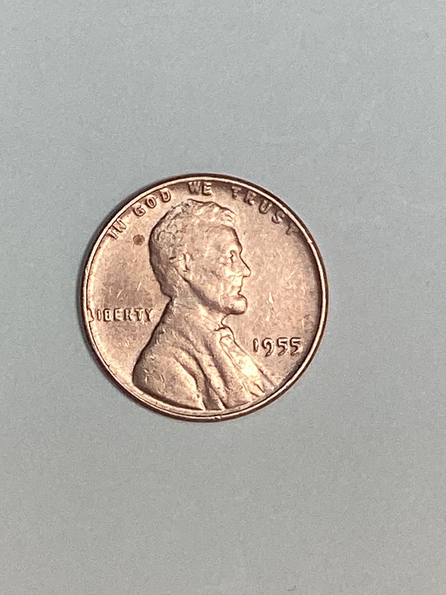 1955 Lincoln Wheat Penny Circulated Extremely Fine Coin Rim Error "L" (Liberty)