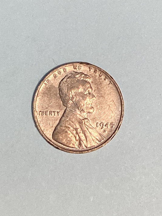 1945-S Lincoln Wheat Cent Circulated Very Fine Coin Rim Error "L" (Liberty)