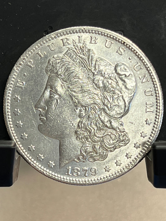 1879-S Morgan Silver Dollar About Uncirculated Mirror Proof-Like Cartwheel Luster