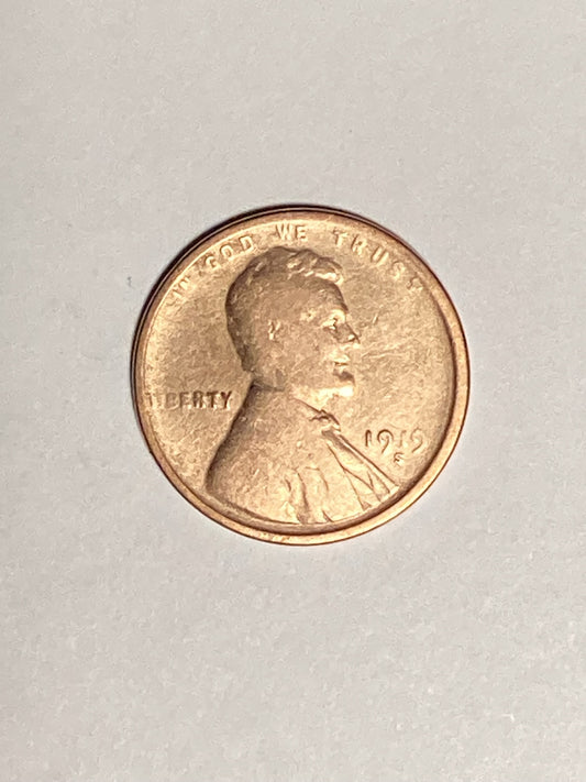 1919-S Lincoln Wheat Cent Circulated Very Good