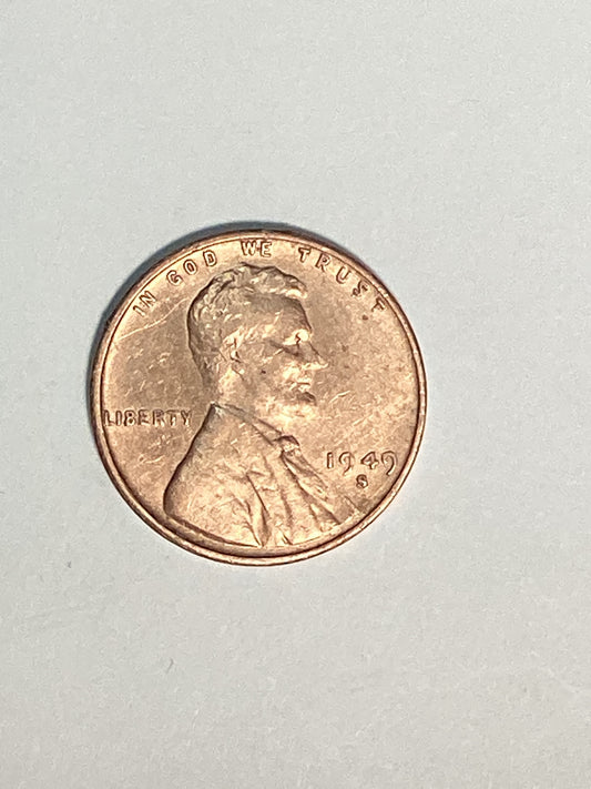 1949-S Lincoln Wheat Cent Circulated Very Fine