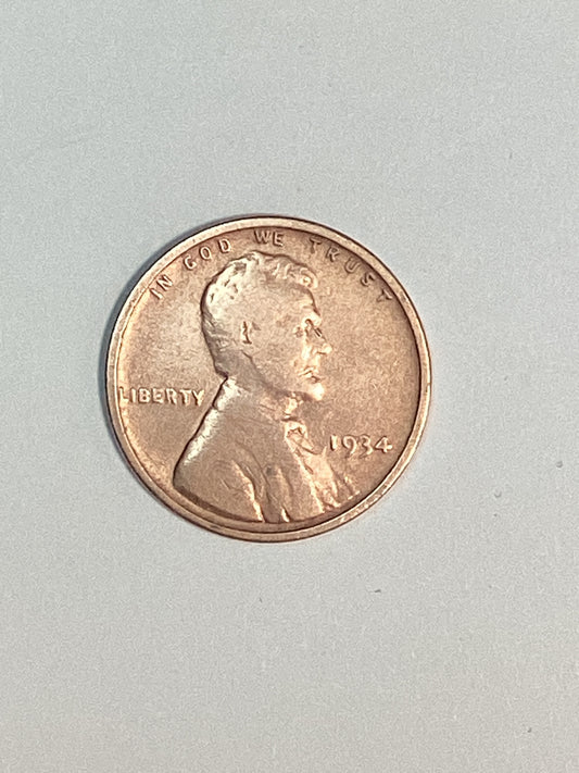 1934 Lincoln Wheat Cent Circulated Fine