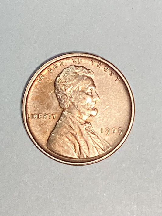 1909 Lincoln Wheat Cent VDB About Uncirculated