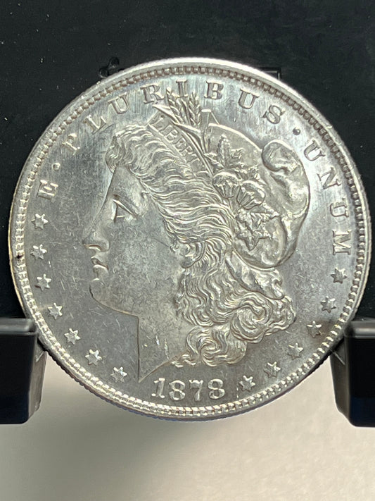 1878-S Morgan Silver Dollar About Uncirculated Mirror Proof-Like Cartwheel Luster