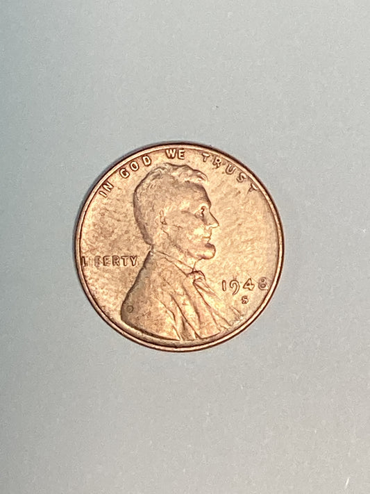 1948-S Lincoln Wheat Cent Circulated Very Fine