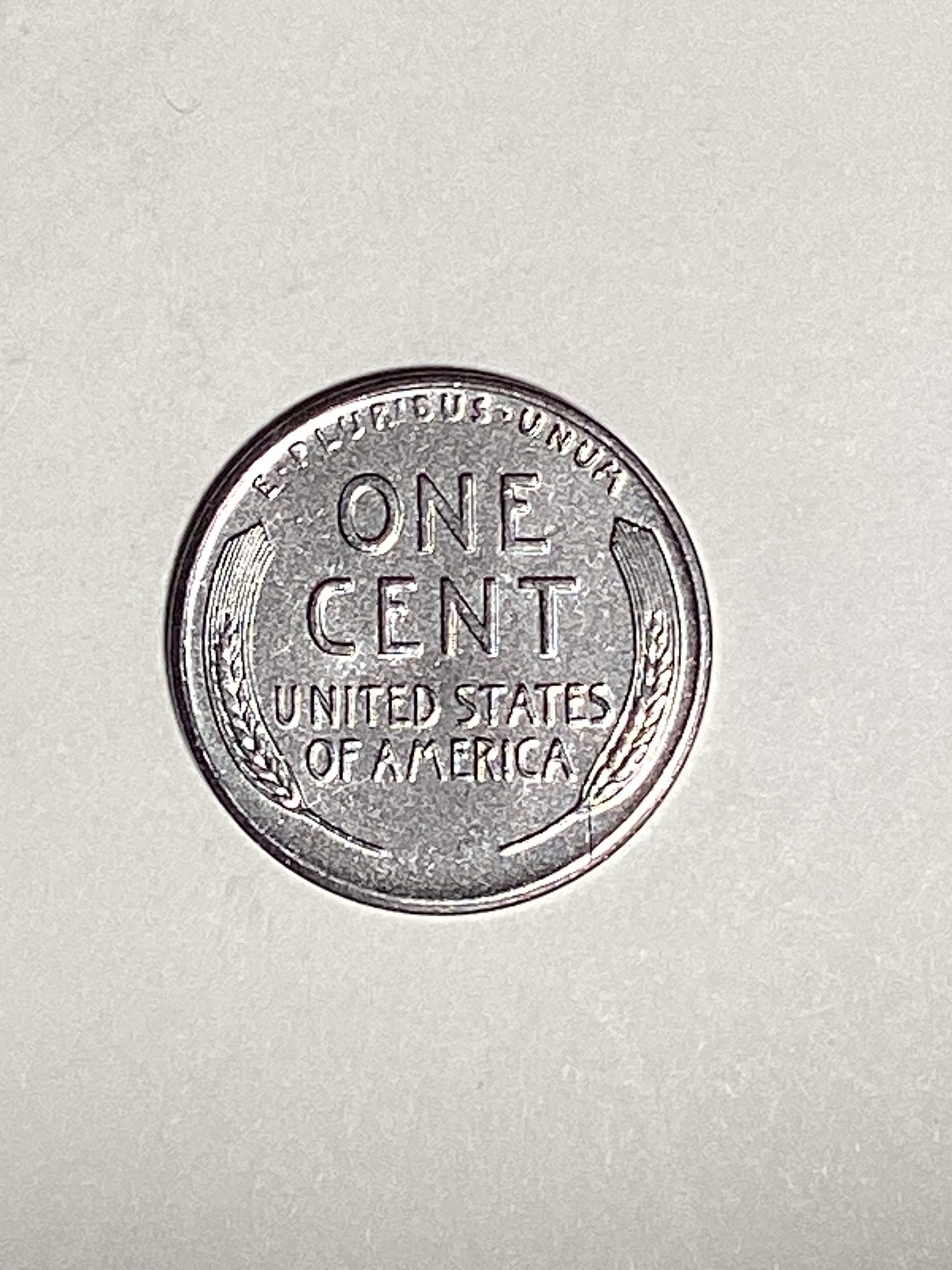 1943-S Lincoln Wheat Steel Cent About Uncirculated Ghost Error 4 in 1943 Coin Rim Error "L" (Liberty)