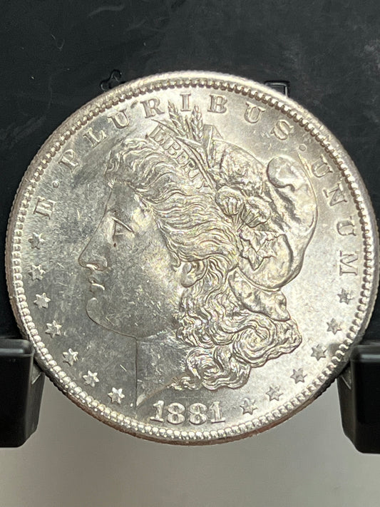 1881-S Morgan Silver Dollar Gem Brilliant Uncirculated Deep Mirror Proof-Like Mint State Cartwheel Luster