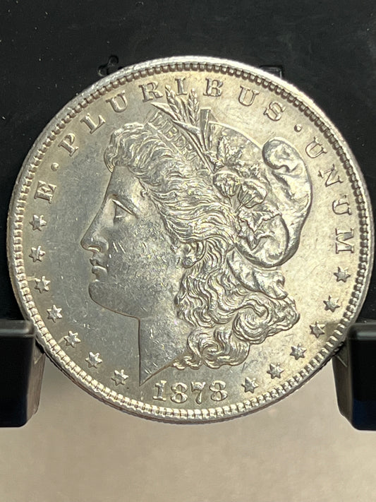 1878-S Morgan Silver Dollar About Uncirculated Mirror Proof-Like Cartwheel Luster