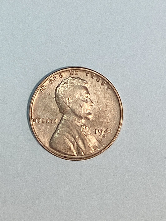 1941-S Lincoln Wheat Cent Circulated Very Fine