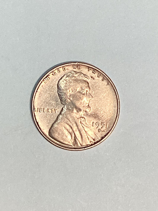 1951-S Lincoln Wheat Cent Circulated Extremely Fine