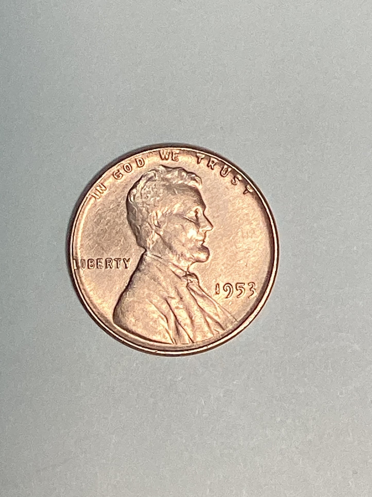 1953 Lincoln Wheat Cent Circulated Extremely Fine Coin Error "L" (Liberty)