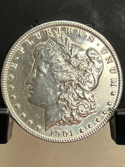 1901-O Morgan Silver Dollar About Uncirculated Mirror Proof-Like Cartwheel Luster