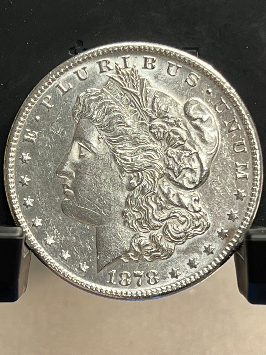 1878-S Morgan Silver Dollar About Uncirculated Mirror Proof-Like Cartwheel Luster