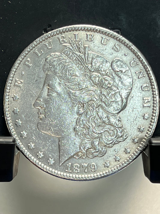 1879-P Morgan Silver Dollar About Uncirculated Mirror Proof-Like Cartwheel Luster